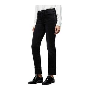 NWT Frame Le High Straight Cuff Rivet Black Jeans